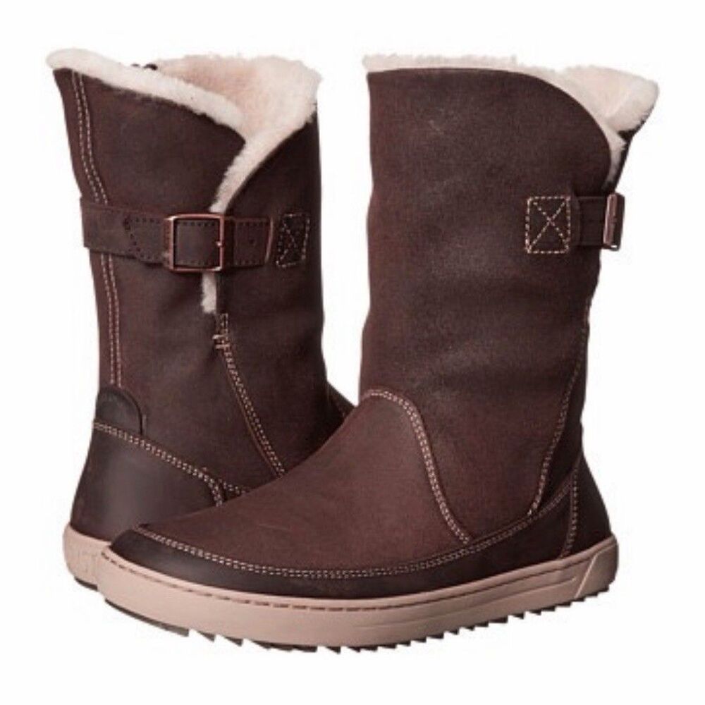 Birkenstock Women’s Woodbury Shearling Lined Winter Boots Dark Brown 39 8-8.5